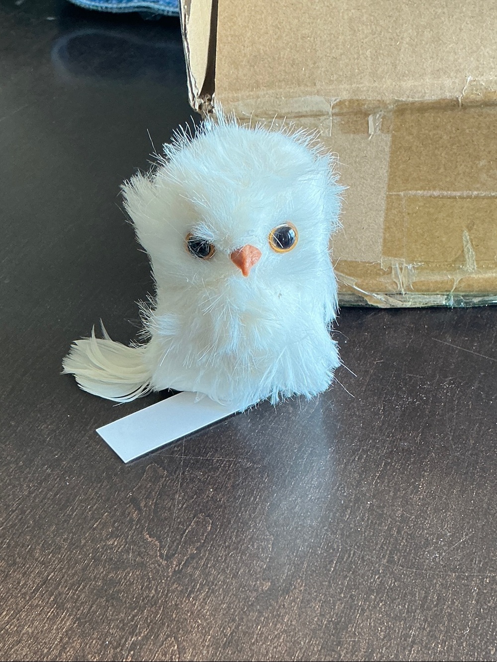 Plush White Decorative Bird Ornament with Orange Beak - Valerie Parr Hill